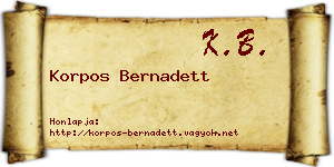 Korpos Bernadett névjegykártya