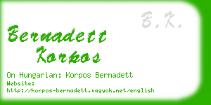 bernadett korpos business card